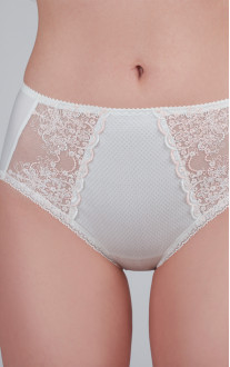 Panty Slip Middle waist  with lace Creamy. Milavitsa.