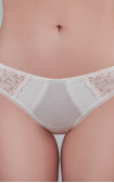 Buy Panty Slip Middle waist  with lace inserts on the front Creamy. Milavitsa.