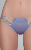 Buy Panty Slip Middle waist  with lace inserts on the front Blue. Milavitsa.