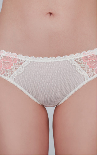 Panty Slip Middle waist  with lace inserts on the front Blue. Milavitsa.
