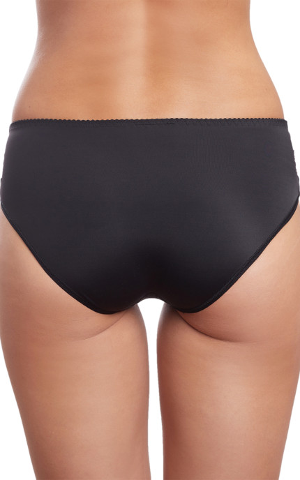 Buy Panty Slip Middle waist  with lace inserts on the front  Black. Milavitsa.
