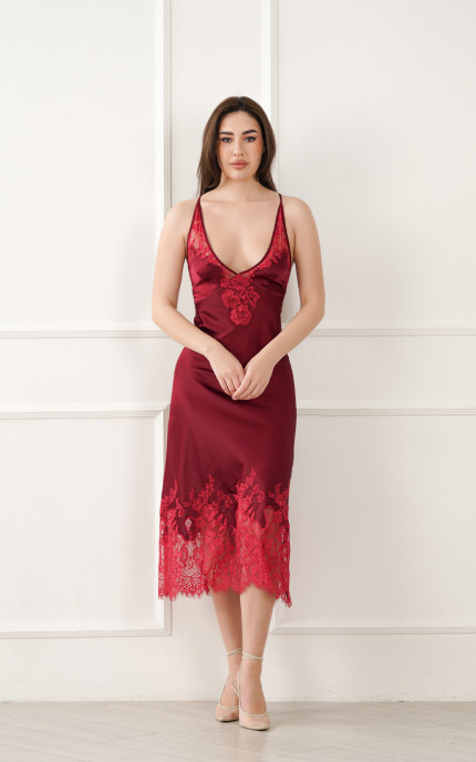 Buy Women's Nightdress. Komilfo Burgundy