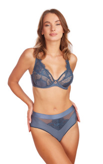 Balconette Bra semi-duplicated cups Milavitsa.  Dark Blue
