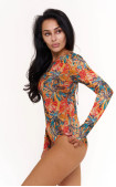 Buy One-piece swimsuit with sleeves with a drop-tie on the back Alayaswim Exotic