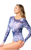 Buy One-piece swimsuit with sleeves with a drop-tie on the back. Alayaswim Floral