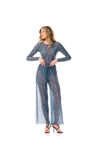 Transparent wide-leg pants. Alayaswim Mosaic