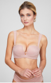 Buy Balconette bra with a square cup push-up Pink. Anabel Arto.