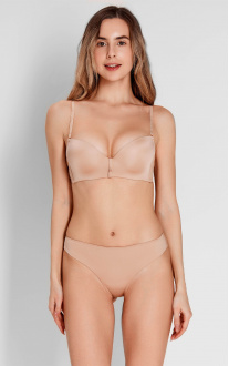 Balconette Bra with push-up for women with medium breast size Beige. Anabel Arto.