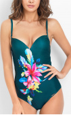 Buy One-piece swimsuit with shaped push-up cup Green. Anabel Arto.