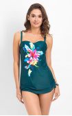 Buy One-piece swimsuit in the form of an elongated T-shirt Green. Anabel Arto.