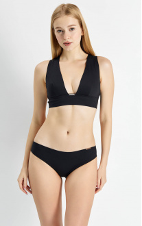Seamless swimwear with biflex fabric Black. Anabel Arto.