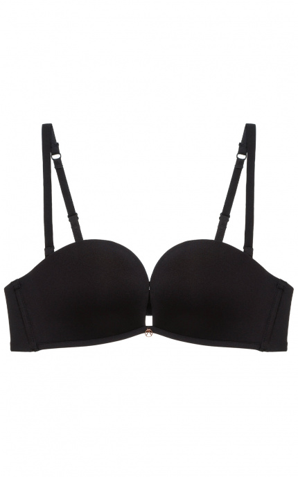 Buy Balconette Bra  with molded cup with rounded edge for girls with small or medium breast size Black. Anabel Arto.