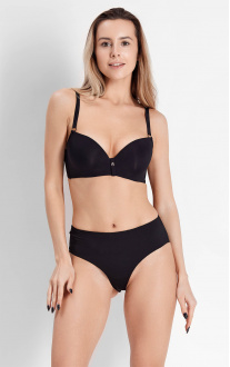 Balconette Bra with push-up for women with medium breast size Black. Anabel Arto.