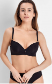 Buy Balconette Bra with push-up for women with medium breast size Black. Anabel Arto.