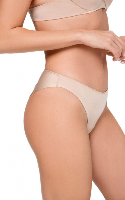 Buy Panties brazilian with microfiber low waistline and medium side height Beige. Anabel Arto.