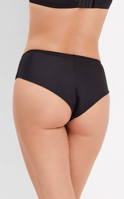 Buy Brazilian microfiber panties with a midline waist and wide side Black. Anabel Arto.