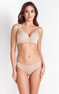 Balconette Bras with removable push-up Beige. Anabel Arto.