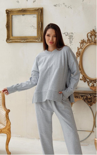 Cotton Suit (Jacket and pants) Grey. Komilfo Hover