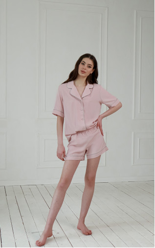 Pajama Brussels (Blouson short and Shorts). Komilfo Pink