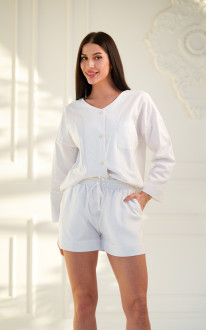 Linen Blouson and Shorts Casablanka. Komolfo White
