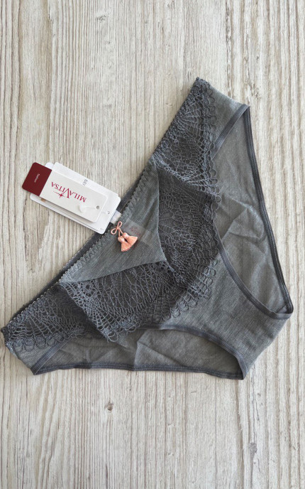 Buy Panty Slip with Mid-waist Grey. Milavitsa.