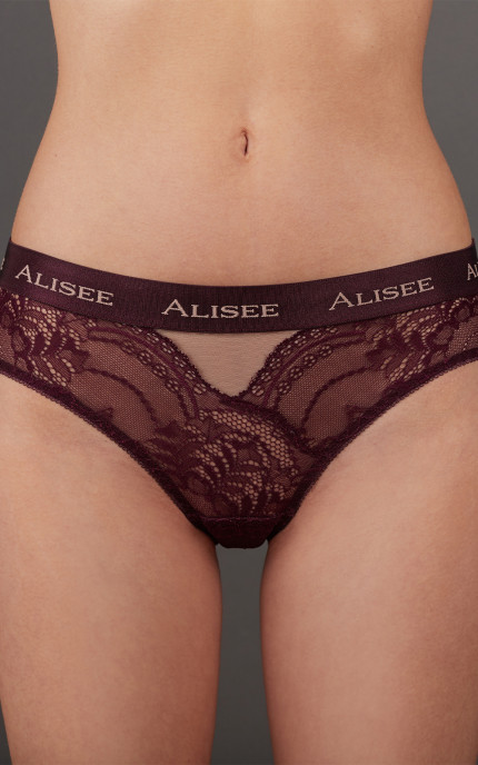 Buy Panty Slip with Mid-waist Burgundy. Alisee.
