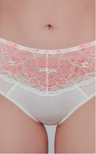 Panty Slip High waistline with lace Blue