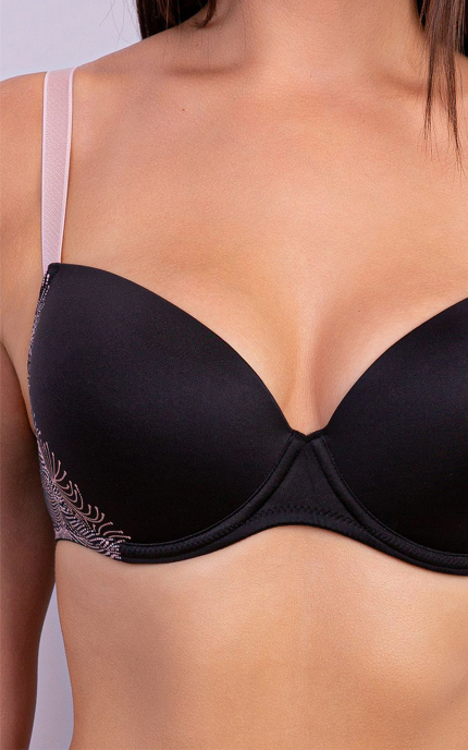 Buy Bras Push-Up Perfect Shape Molded cup on the frame Black. Milavitsa.