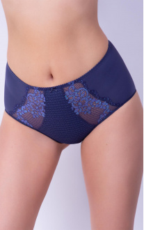 Panty Slip High waistline with lace inserts Dark Blue. Milavitsa.
