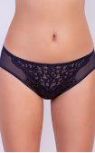 Buy Panty Culotte Mid-waist with lace inserts in the front Dark Blue. Milavitsa.