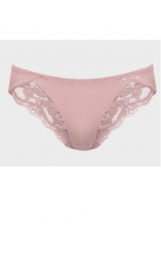Slips Panties Middle waistline with lace Beige. Milavitsa.