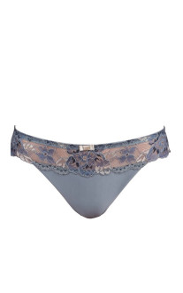 Panty Slip Middle waist  with lace inserts on the front and back Pink. Alisee.